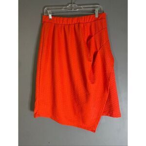 Cato Pink Red Pull On Asymmetrical Skirt Size 14/16 W NWOT